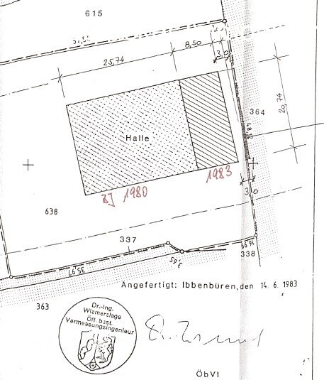 Lageplan Gewerbehalle